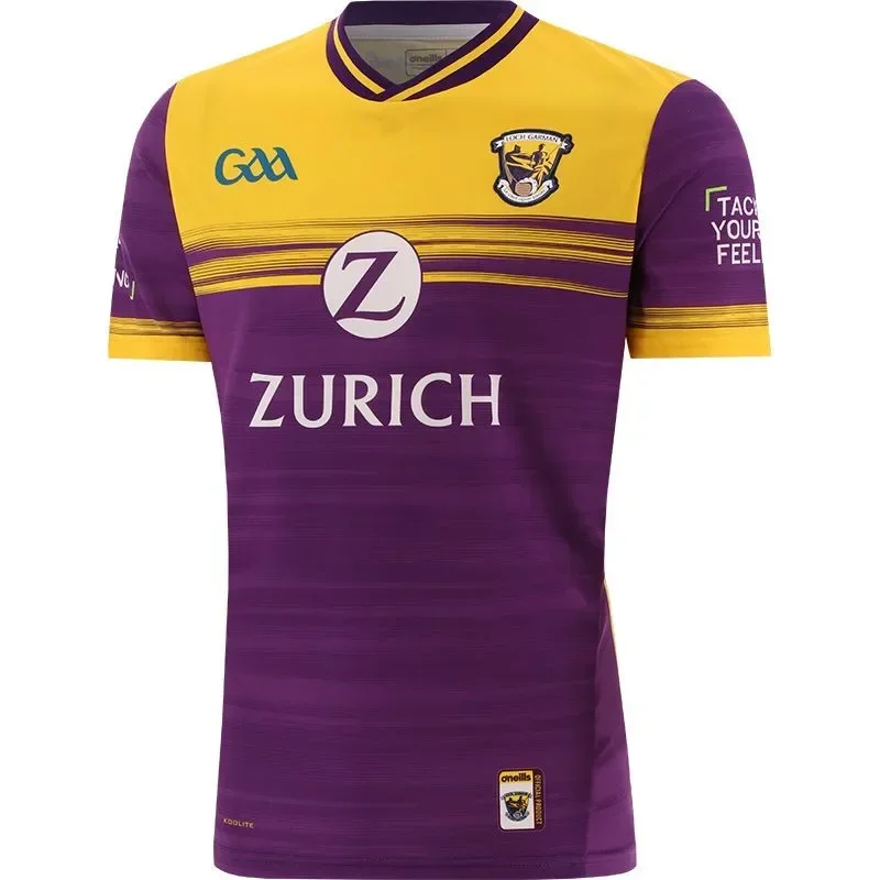 

2024 Wexford GAA Домашняя футболка, Мужская футболка для регби, размер: S-5XL (пользовательское имя и номер)