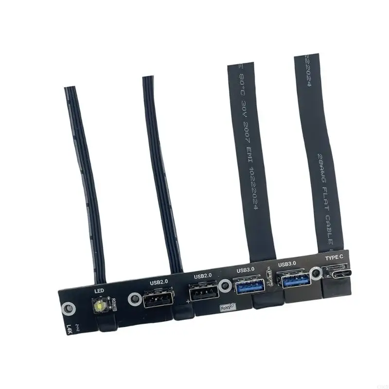 C90F USB3.0 اللوحة الأمامية لوحة 2-PORT USB3.0+2 PORT USB2.0+1-PORT TYPE C 20G LED