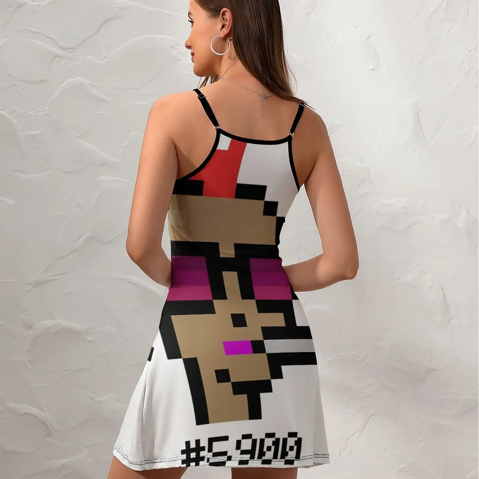 CryptoPunks 5900 Classic for Sale Funny Graphic Exotic  Woman's Dress  Women's Sling Dress Joke  Clubs Strappy Dress