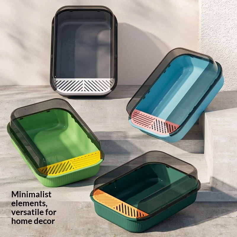 Caja de arena semicerrada extra grande anti-salpicaduras con pala - imagen 3