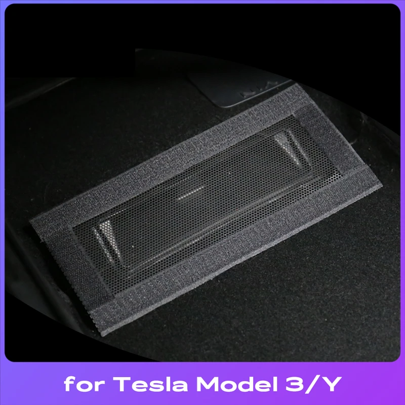 Car Air Outlet Sob Seat Capa Protetora, Auto Vent Mesh Covers, Ar Condicionado Tomada Filtro, Tesla Modelo 3 Y, 1 Par