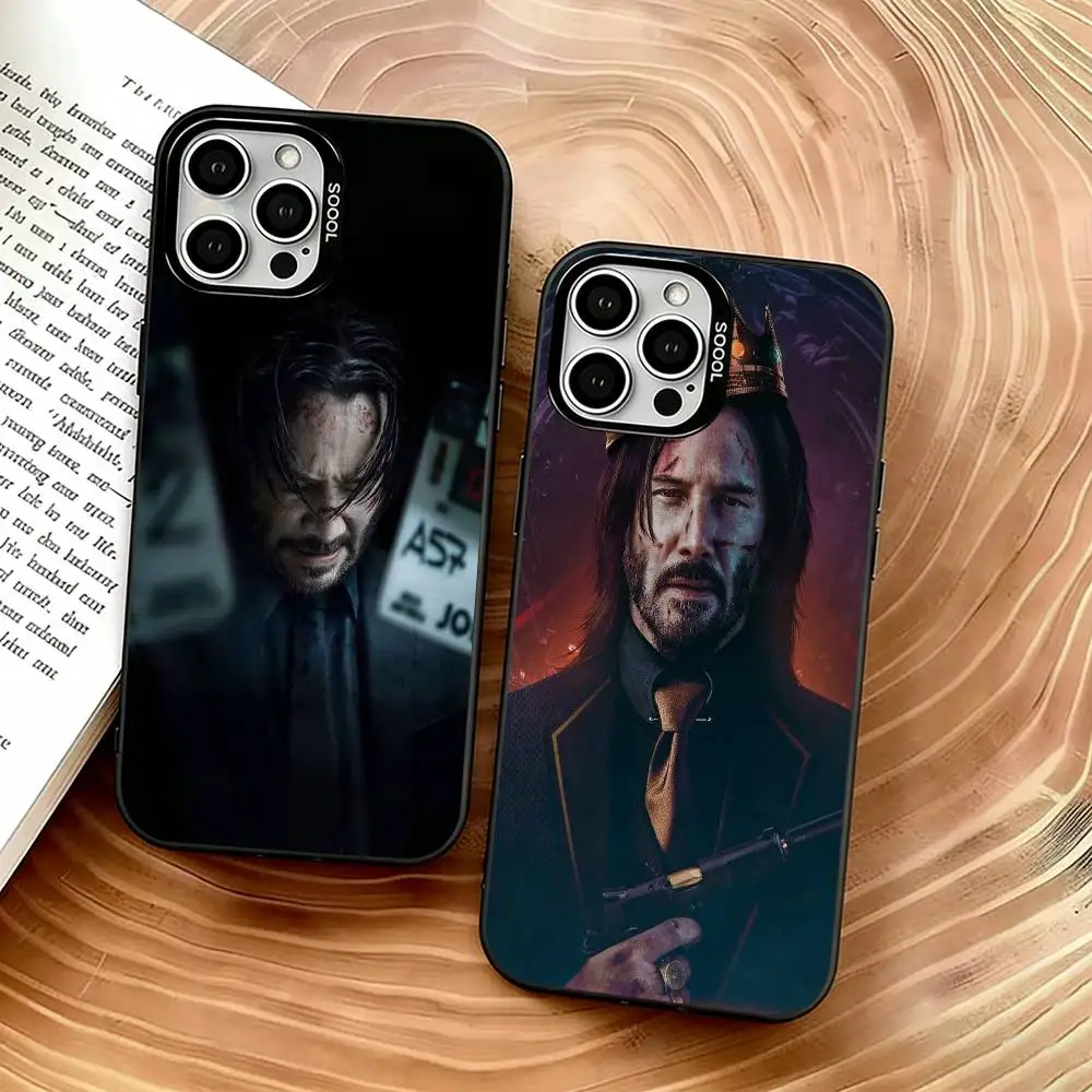 

John Wick Phone Case For iPhone 17,16,15,14,13,12,11 Plus,Pro Max,XS,Colorful Silver Black Cover