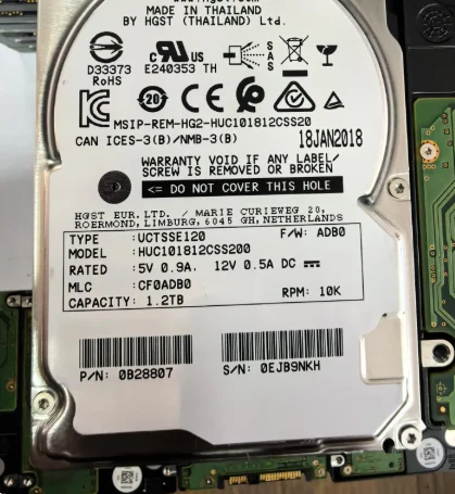 For DELL HGST 1.2TB SAS 12G HUC101812CSS200 00KV02 09XNF6 server hard drive 1.2T