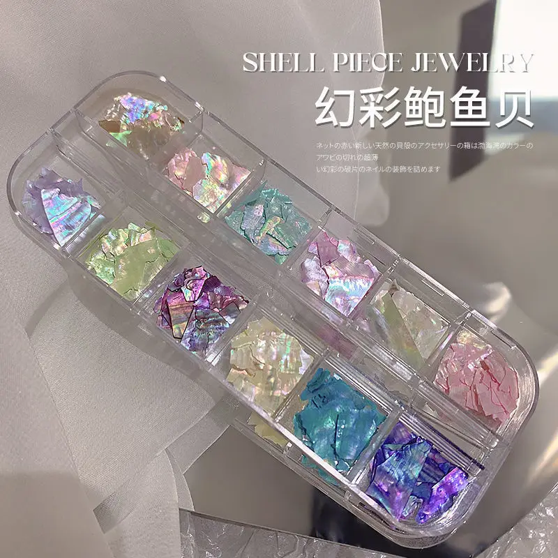 Nail Art Aurora Shell Flakes Abalone Nails Charms 3D Irregular Slice Shell Stone Sequins Nail Art Decoration Manicure Accessory