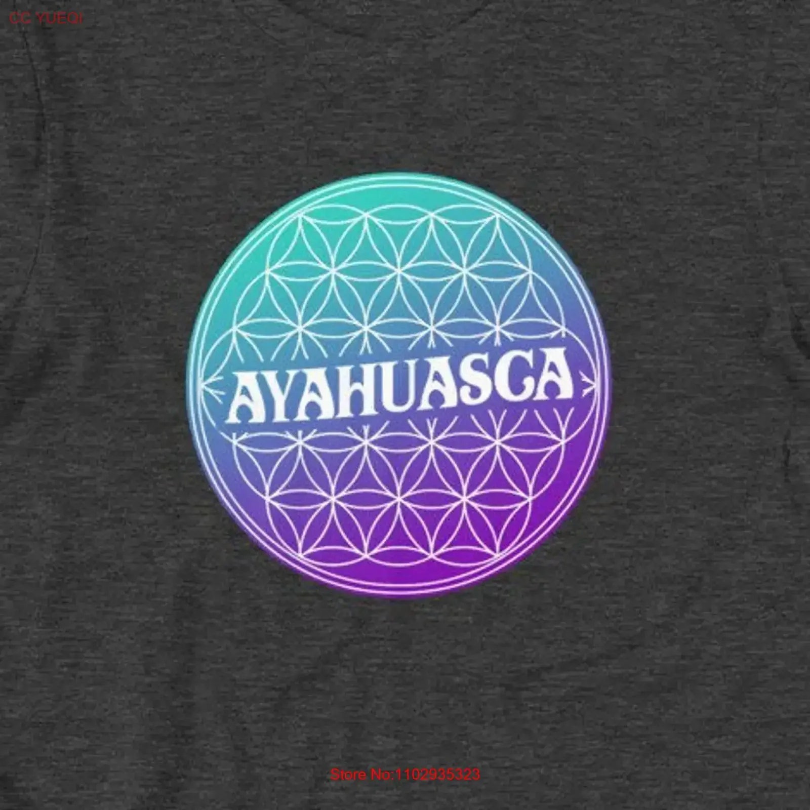 Ayahuasca geometría sagrada flor de la vida ceremonia camiseta vintage lavada moda ligeramente elegante ropa de diseñador