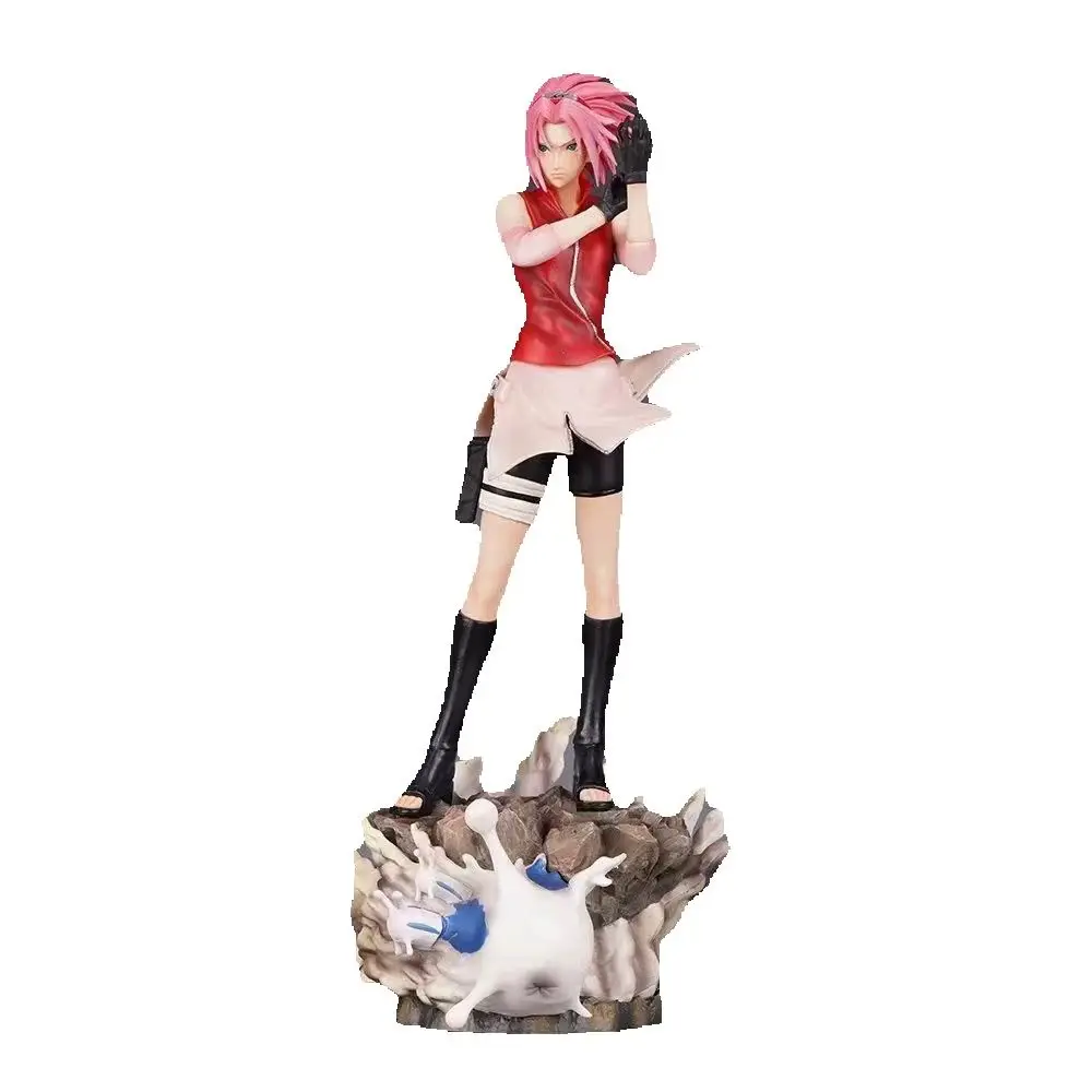 

35cm Cute Anime Haruno Sakura Battle Ver. 1/6 Scale PVC Action Figure Statue Collection Model Kids Toys Doll Gifts