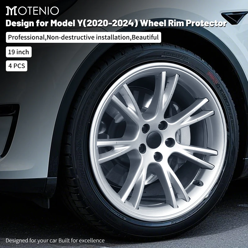 

19 Inch Rim Wheel Hub Protection Patch Protectors ABS Wheel Guard Covers For Tesla Model Y（2020-2024）Accessories Auto Exterior