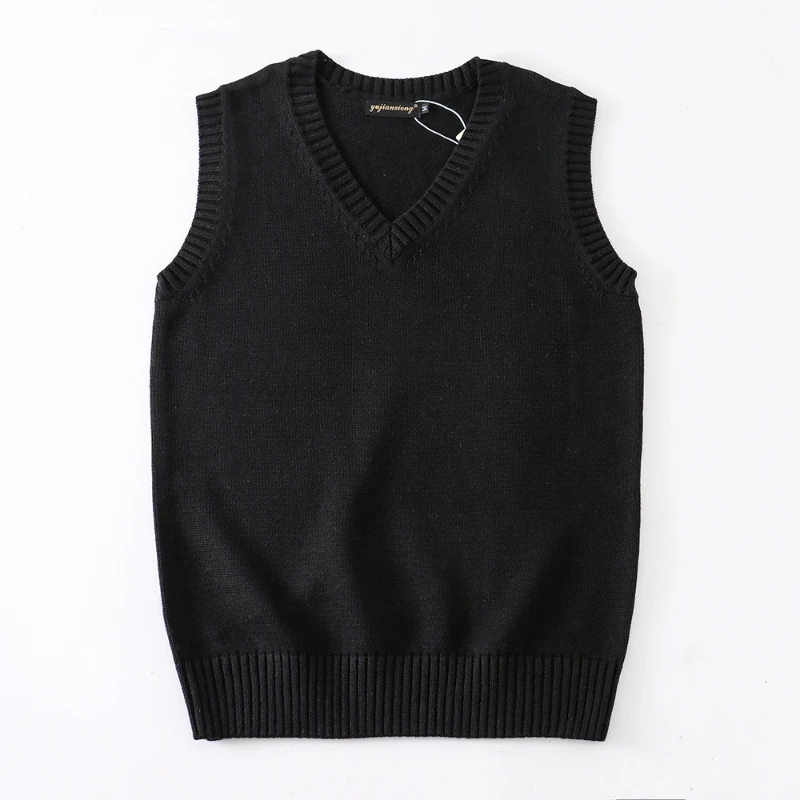 Cento uniforme gilet tinta unita canottiera uniforme scolastica stile college britannico maglione lavorato a maglia senza maniche pullover maglione da donna