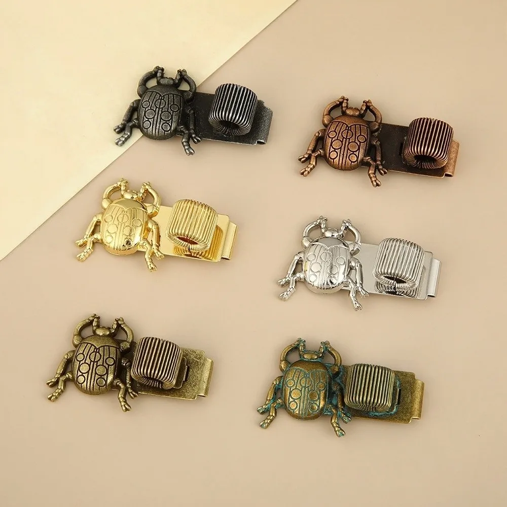 Creative Insect Series Pen Clip with Spring Vintage Securely Holds Butterfly Rhinoceros Beetle Pen Clip Durable Secure Grip