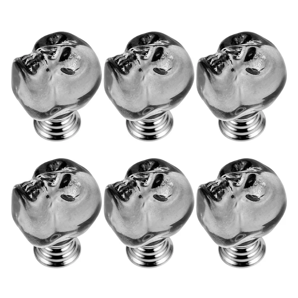 6-Pack Crystal Skull Dresser Pulls & Cabinet Knobs for Furniture Hardware Decoration