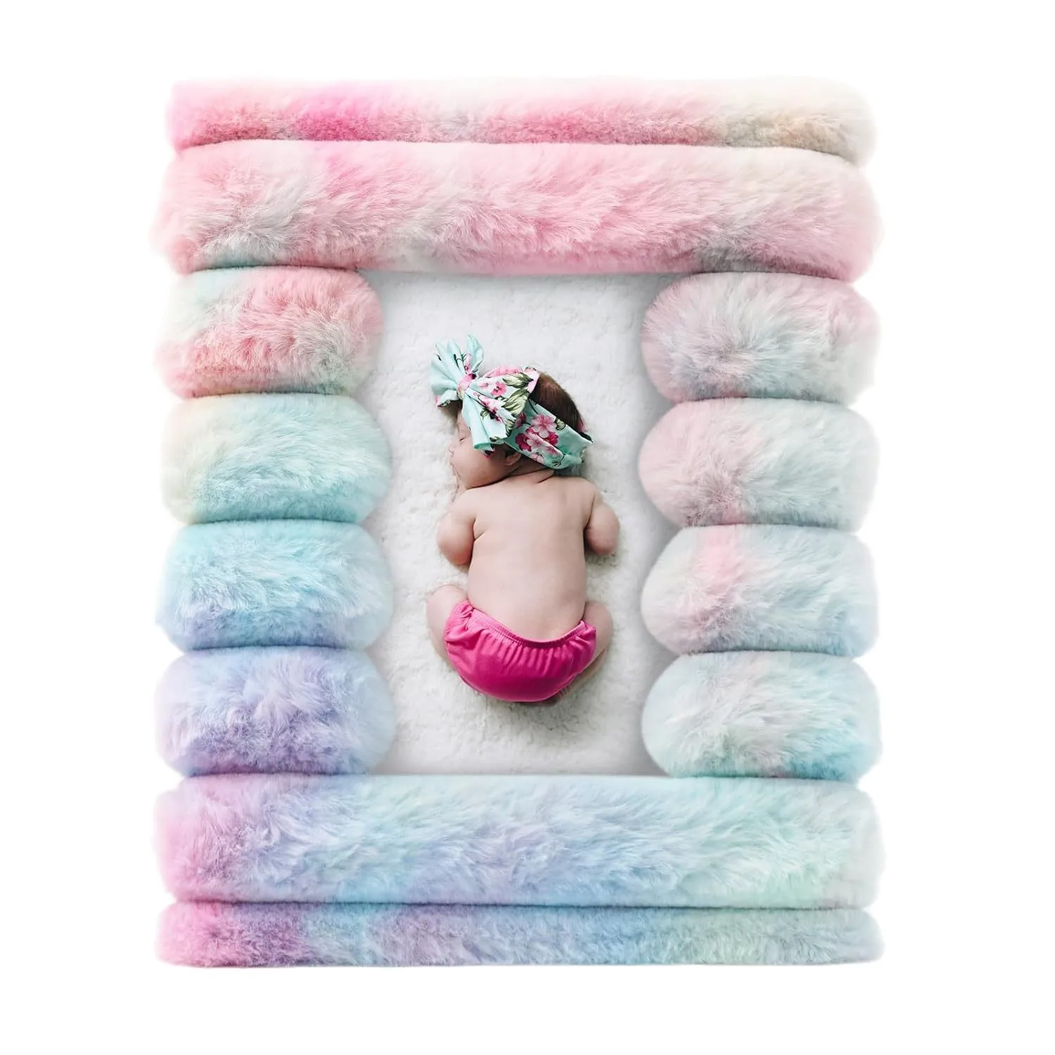 Plush Density Board, Velvet Rabbit Plush, Square Hollow Photo Frame, MDF Cloth, Table, 67 Inches