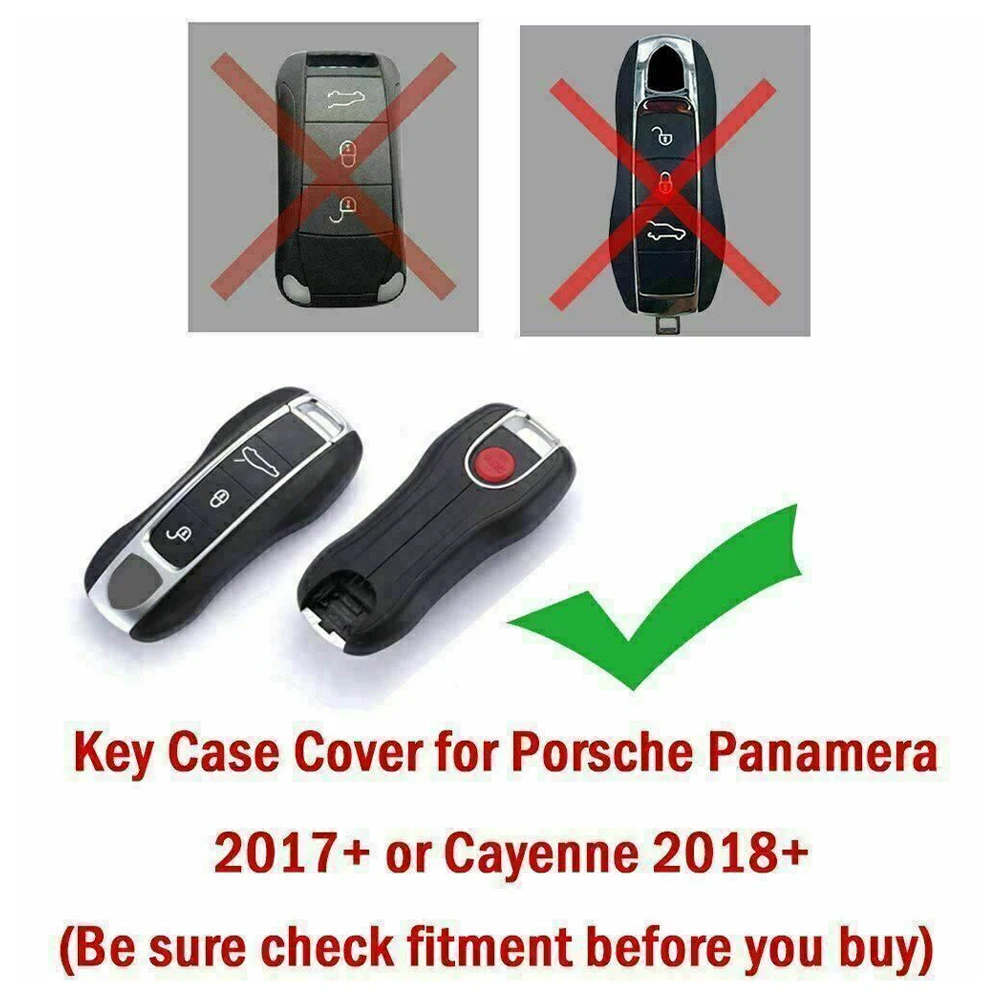 Genuine Leather Car Remote Key Fob Case Cover Shell Bag Skin Holder Fit For Porsche Cayenne Panamera 911 Macan Accessories