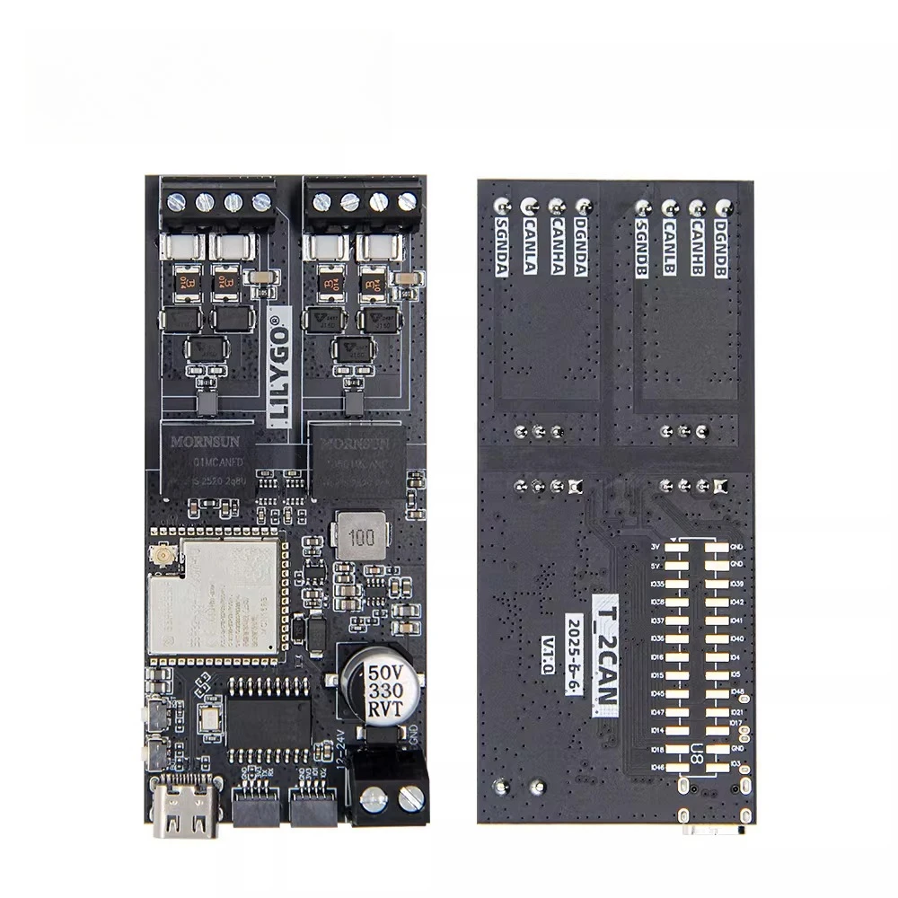 LILYGO® T-2CAN ESP32-S3 Development Board Stand-Alone CAN Controller with SPl Interface 16MB FLASH / 8M PSRAM Wireless Module
