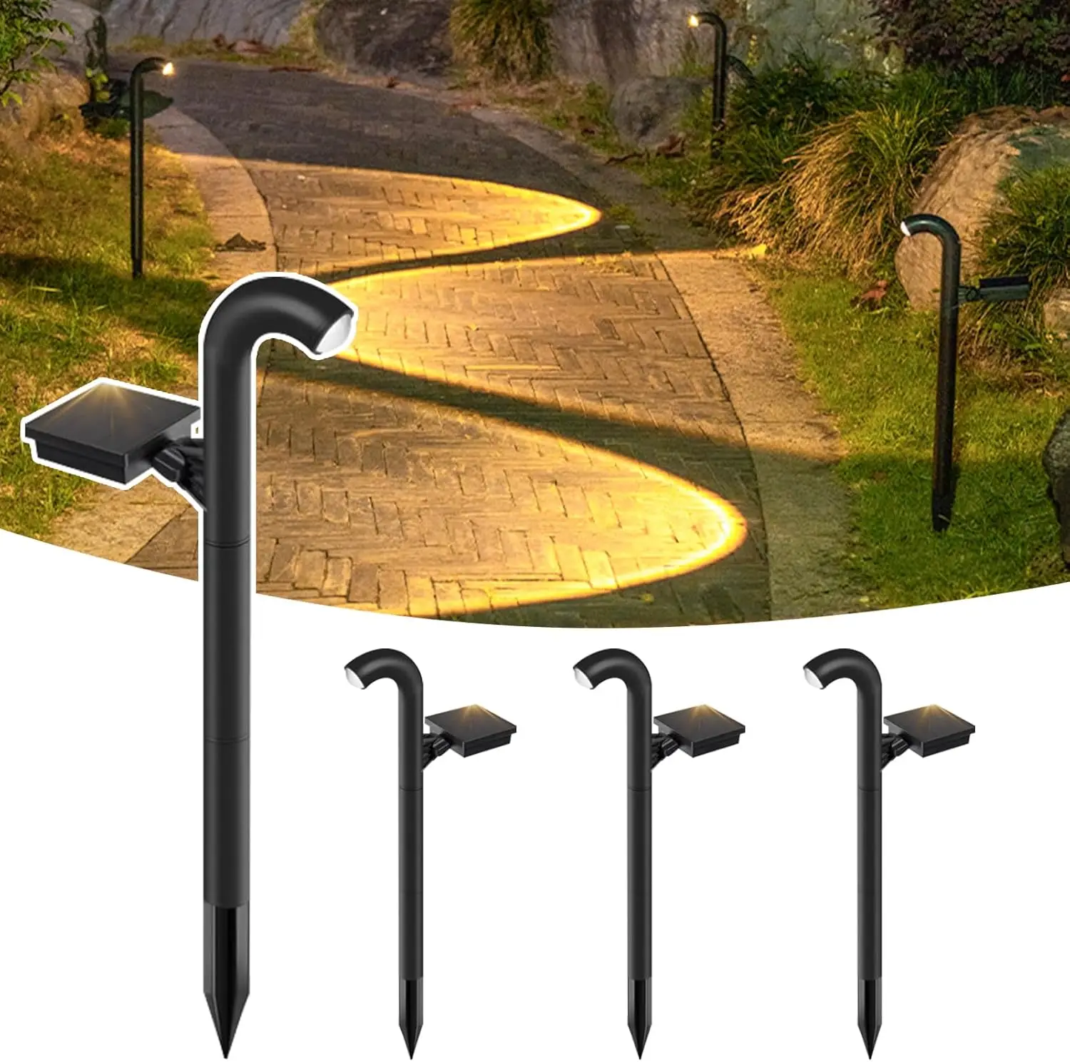 

Solar Pathway Lights Outdoor Garden Lamp Waterproof 1 High Brightness LED Lens for Outside Path Yard Walkway Driveway Landscape