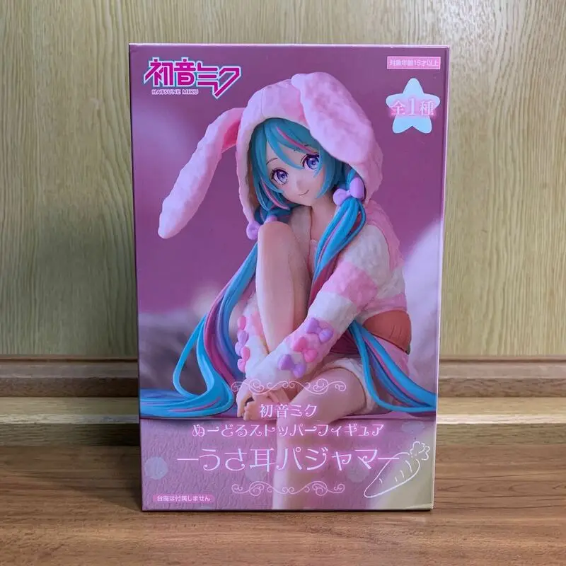 In Stock FuRyu Noodle Stopper Hatsune Miku Rabbit Ear Pajamas Ver. PVC 11CM Anime Action Figures Model Collection Toy