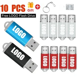 맞춤형 로고 USB 플래시 드라이브 2.0 펜드라이브, 사진 선물용 메모리 스틱, 도매 가격, 1GB, 4GB, 128MB, 512MB, 로트당 10 개