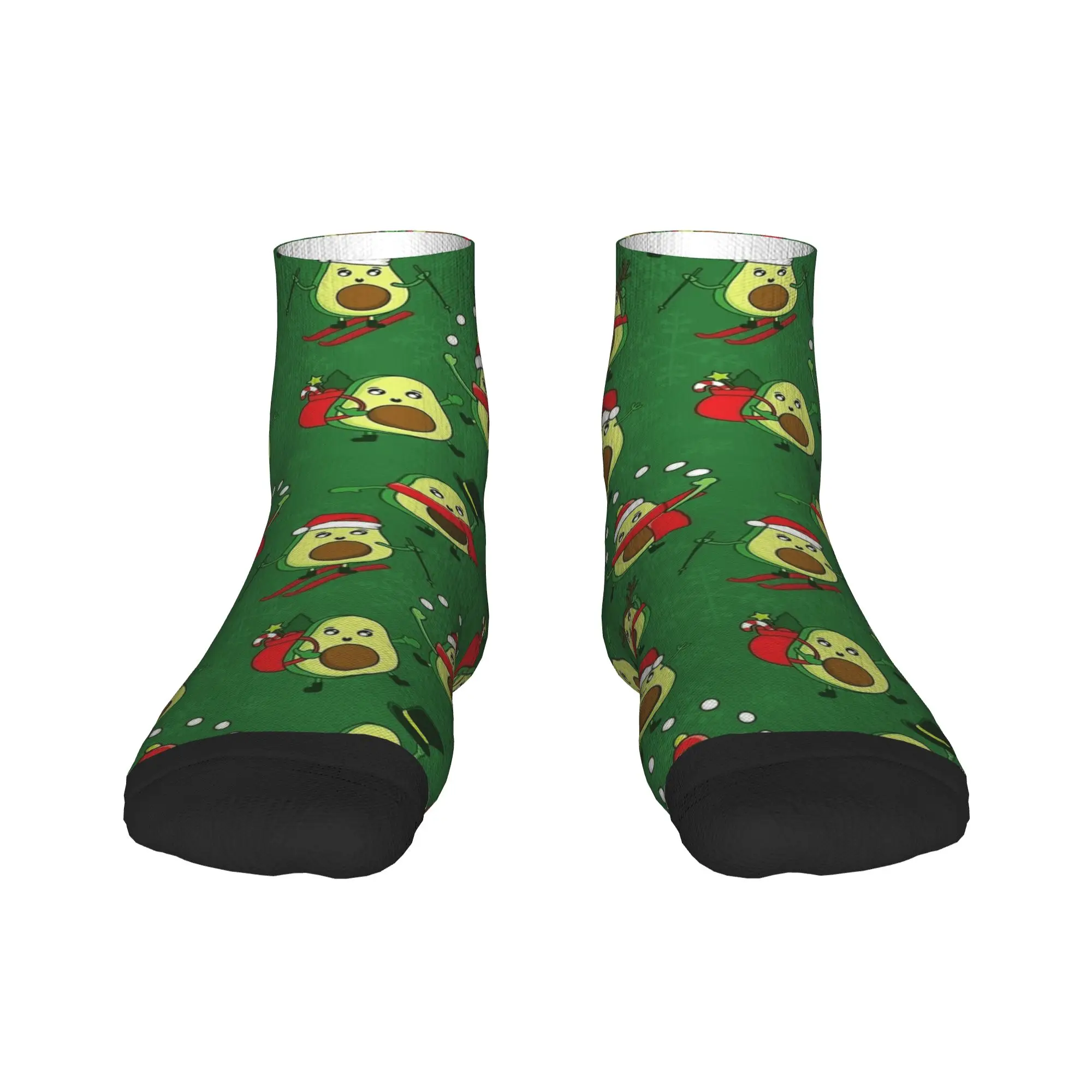 Men Casual Socks Ugly Christmas Avocado Santa Winter Non Skid Soft Breathable Sock Spring  Novelty Printed Climbing Socks