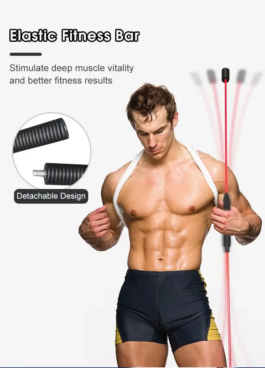 Elastische Fitnessstange Flexibar Yoga Übungsstab Trainingsstab Elastische Vibrationsstab für Heimmuskelübungen Aerobic Pilatus – Detail 3