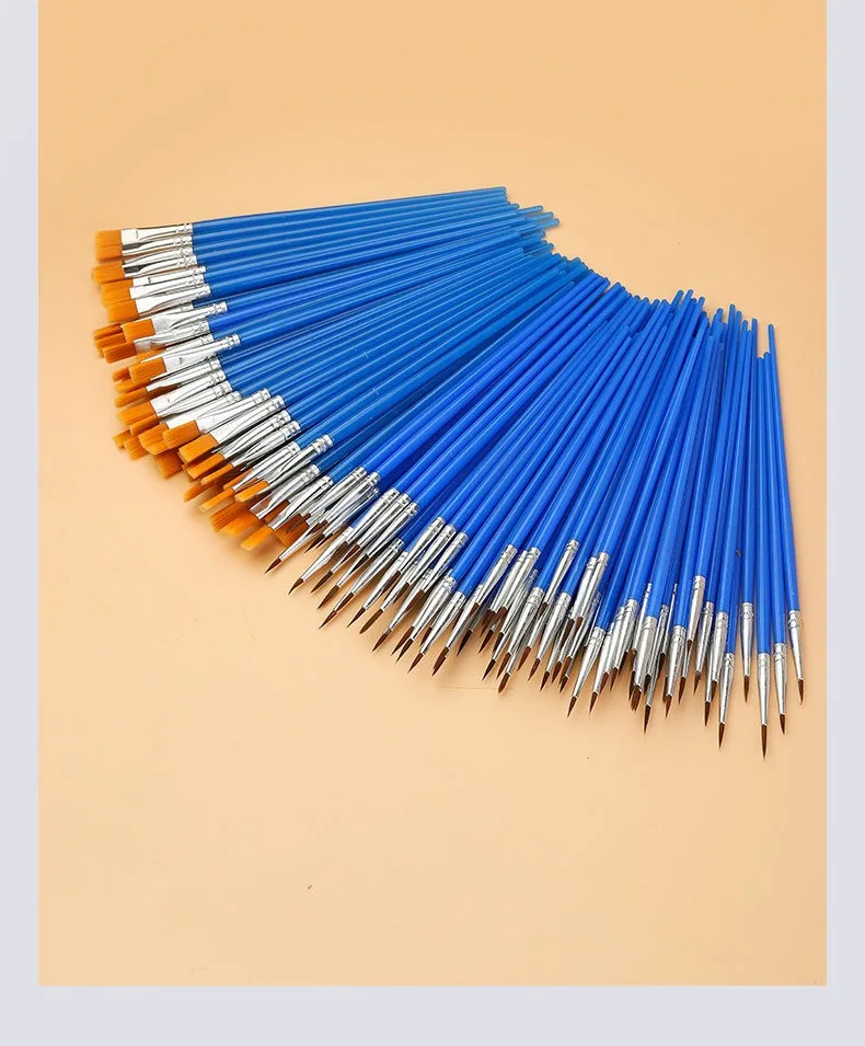 10/20/50Pcs Malerei Pinsel Set Kunst Runde Flache Haar Nylon Haar Pinsel Stift für Öl Acryl aquarell Schule Kunst Liefert – Detail 17