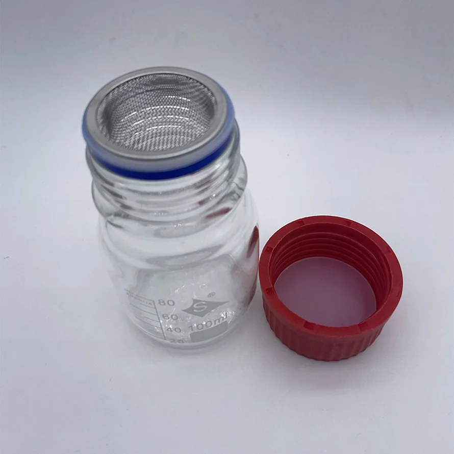 New watch accessories screw reagent bottle transparent 100ml experimental bottle with net anti-diffusion bottle 1pcs