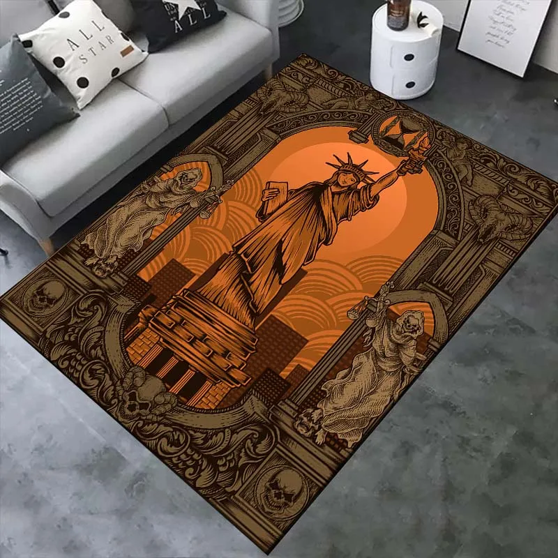 15 Sizes Dark Demon Holy Skull Pattern Rug for Bedroom Living Room Soccer Carpets for Kitchen Floor Mat Home Decor Non-Slip Rug