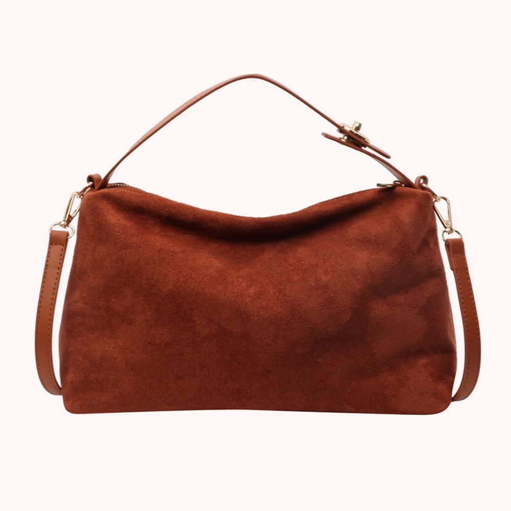 

Женская сумка-хобо из искусственной замши, осенне-зимняя сумка с ручкой, винтажная повседневная сумка через плечо, большая сумка, ретро-сумка для поездок на работу