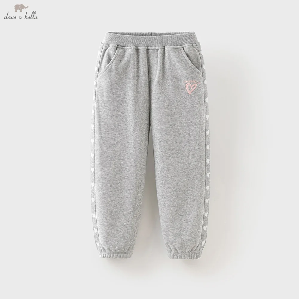 

Dave Bella Girls' Sports Pants Love Print Fashion Casual Children's Knitted Pants Casual Straight Pants Outdoor DK3253388