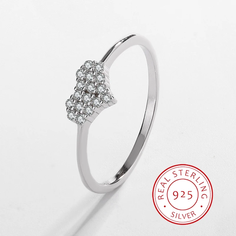 

Simple and Personalized Authentic S925 Silver Zircon Heart-shaped Ring for Women, Versatile Gift Jewelry