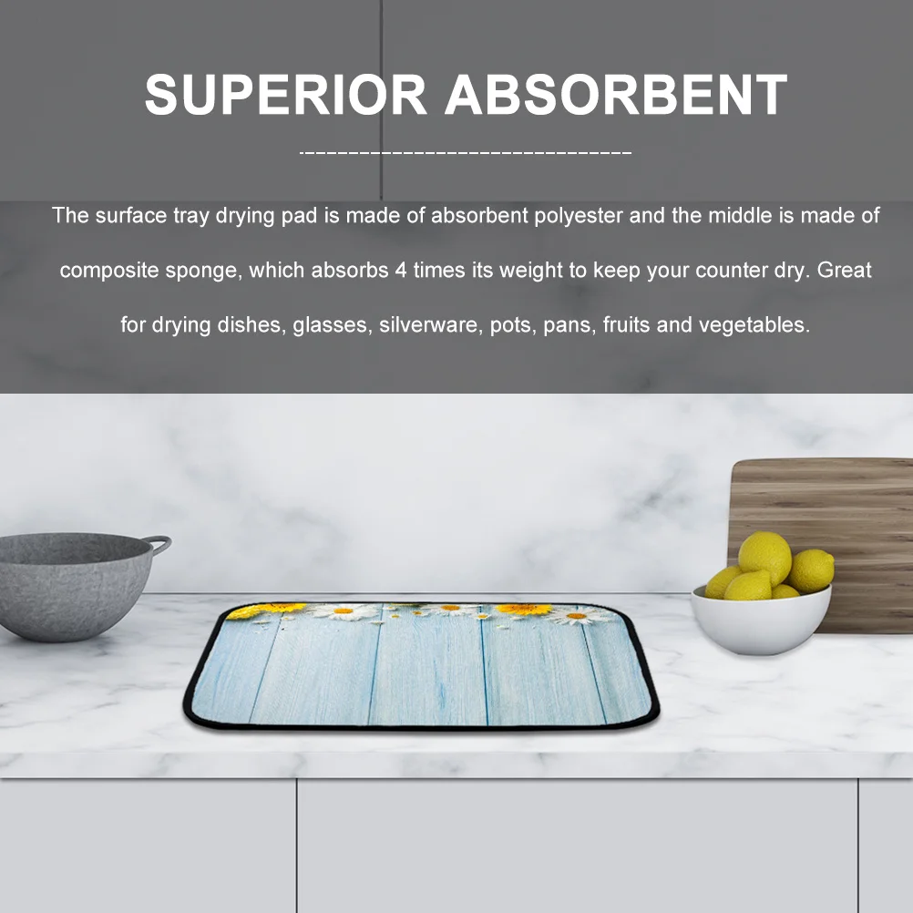 

Drying For Kitchen Sink Dish Draining Pad Heat Resistant Lightweight Countertop Organizer Tool Dish Drying Mat Sink