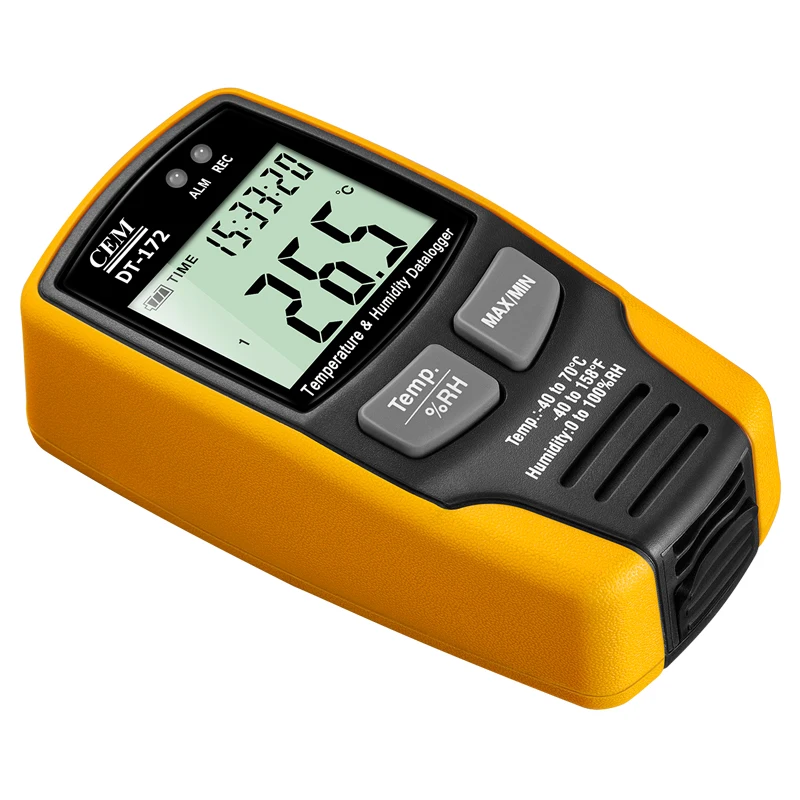 CEM DT-172 Temperature Humidity Data Logger for Warehouse/Building/Lab/Transportat with Record 32000 Data Sound and Light Alarm