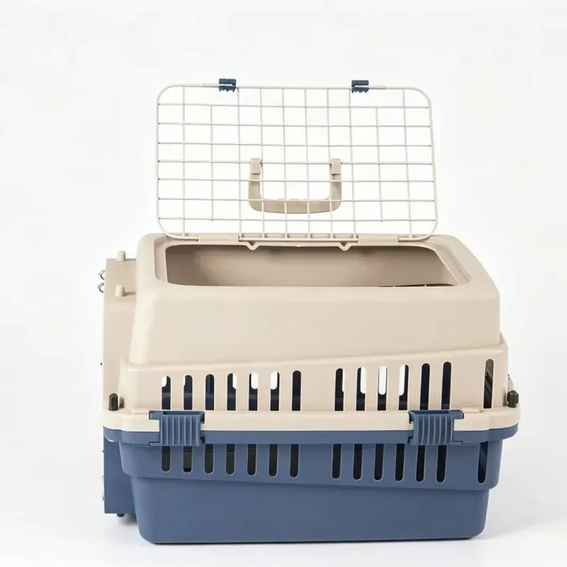 Large Double Door Pet Carrier Cage Adjustable Removable Leak Proof Design Multifunctional Transport Box