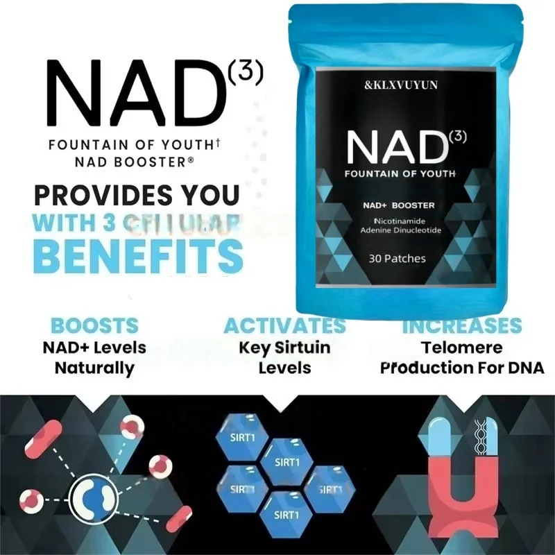 NAD + Boosting Transdermal Patches with NR + Resveratrol Turmeric + Quercetin - Support Cellular Energy, Longevity,Healthy Aging