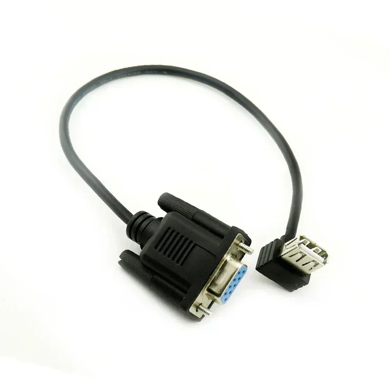 

R 32 DB9 Female To USB 2.0 Female Serial Cable Adapter Converter 9.8inch 25cm USB Elbow To Rs232/DB9 Adapter Cable 25cm