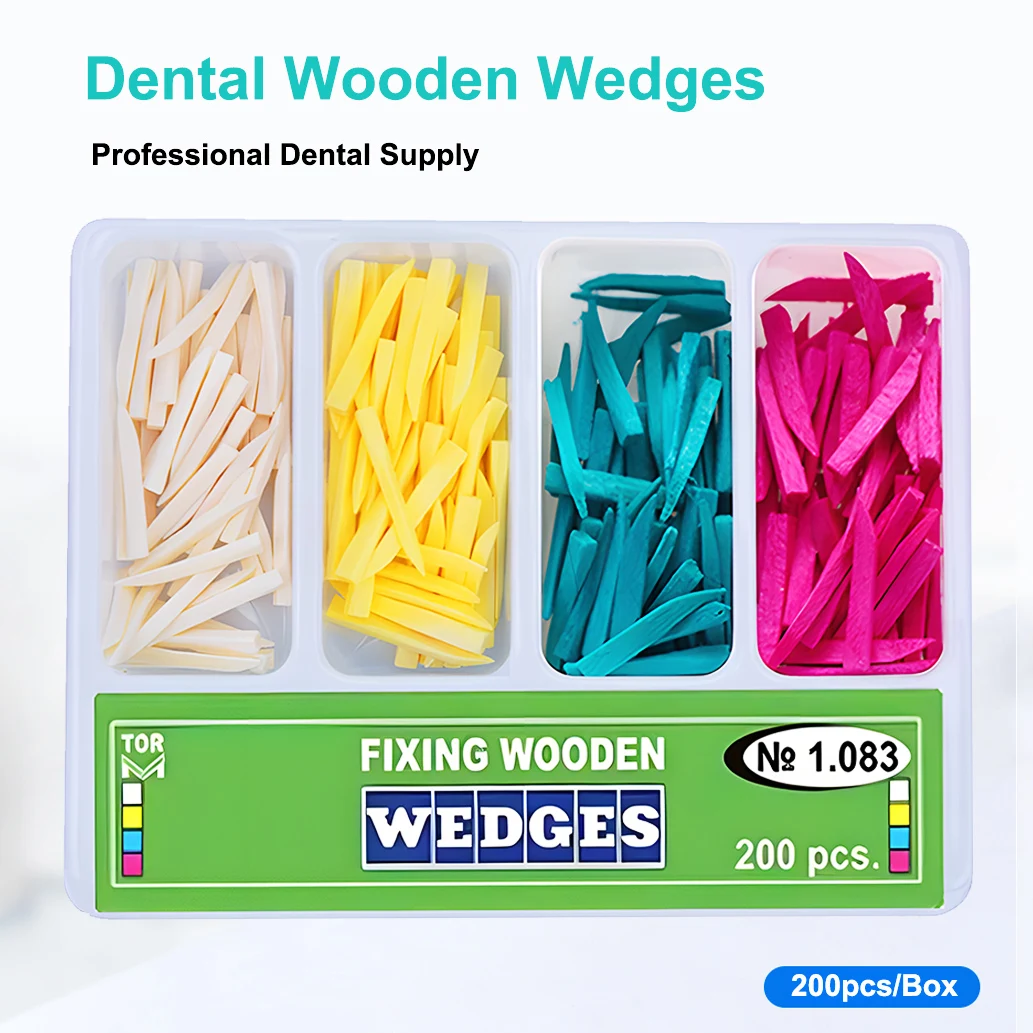 200 sztuk / pudełko Dental Fixing Wooden Wedges Denspay Dental Material Wooden Tooth Gap 1.083 Dentysta Akcesoria do pielęgnacji jamy ustnej