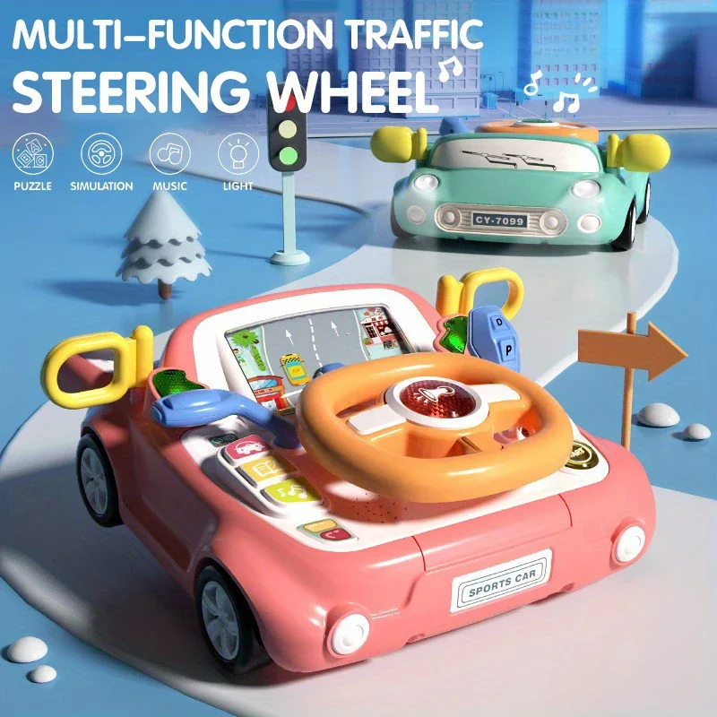 

Eletric Steering Wheel Toy with Light Sound for Baby Kids Educational Portable Simulated Driving Steering Wheel Vocal ToysToys