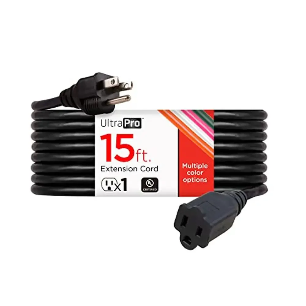 

15Ft Extension Cord 3-Prong Heavy-Duty UL-Certified Garage Lawn Patio Outdoor