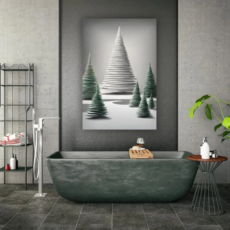 الحد الأدنى مجردة عطلة زن شجرة عيد الميلاد المشارك السنة الجديدة احتفالية المائية حائط لوح رسم الفن لغرفة ديكور المنزل