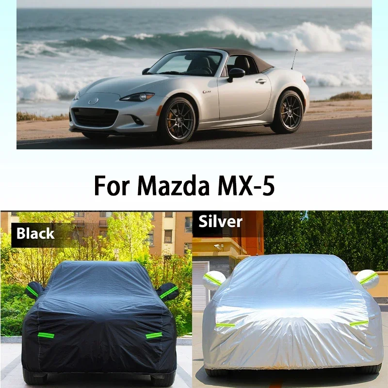 

Полный автомобильный чехол, водонепроницаемый, для улицы, солнца, дождя, снега, царапин, черный автомобильный чехол для Mazda MX-5 MX5 Miata Roadster 1989-2025