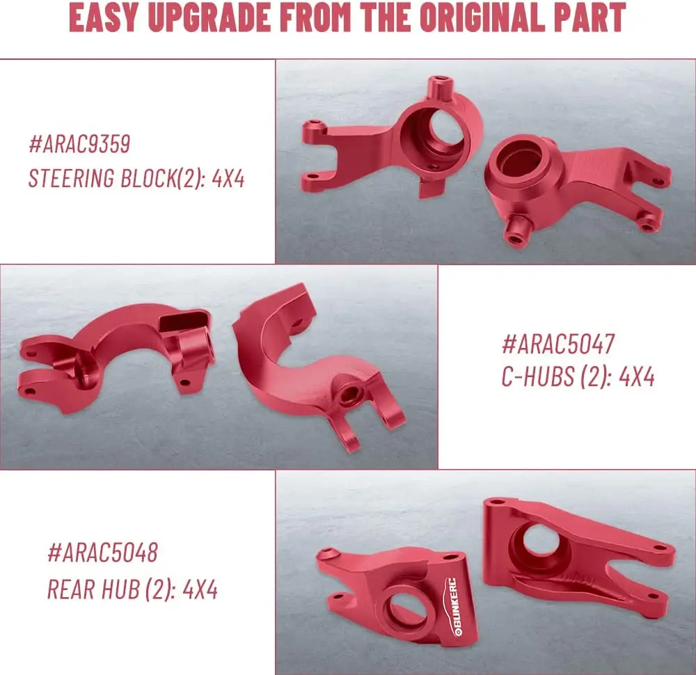 OGRC Front Steering Block&Caster Rear Hub With Ball Bearings for 1/10 Arrma Senton Granite Typhon BigRock Rc Truck Replacement