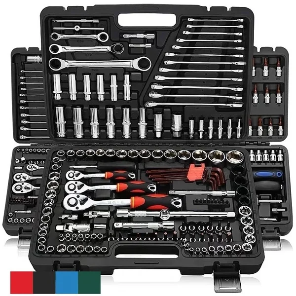 Car Repair Tool Kit, Ratchet Spanner Wrench Set, Pawl Socket Spanner, Screwdriver, Professional Metalworking Tool Kit, 46Pcs