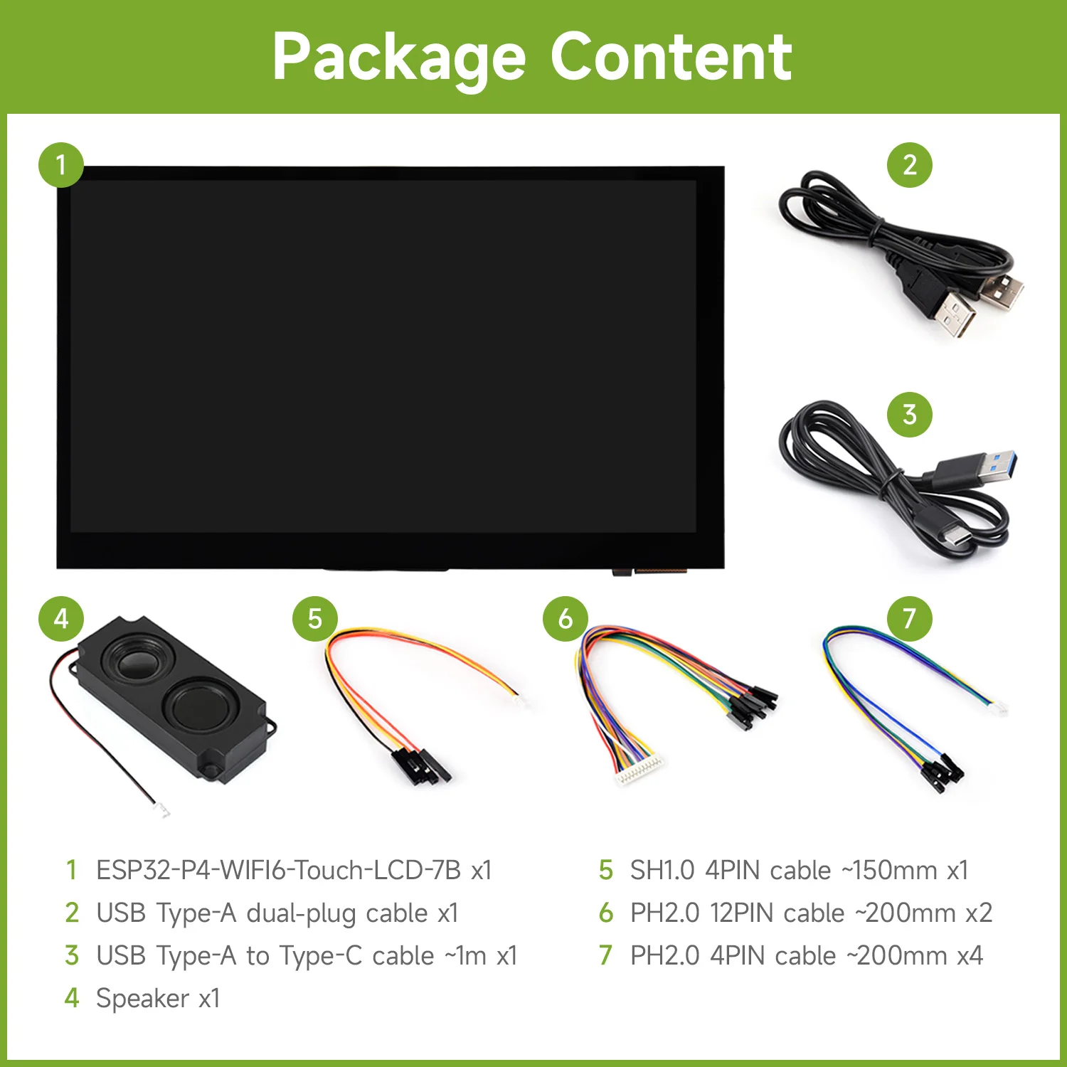 Waveshare ESP32-P4-WIFI6 7-inch 5-punts touchscreen-ontwikkelbord, gebaseerd op ESP32-P4 en ESP32-C6, 1024×600 Wi-Fi 6 / BT5