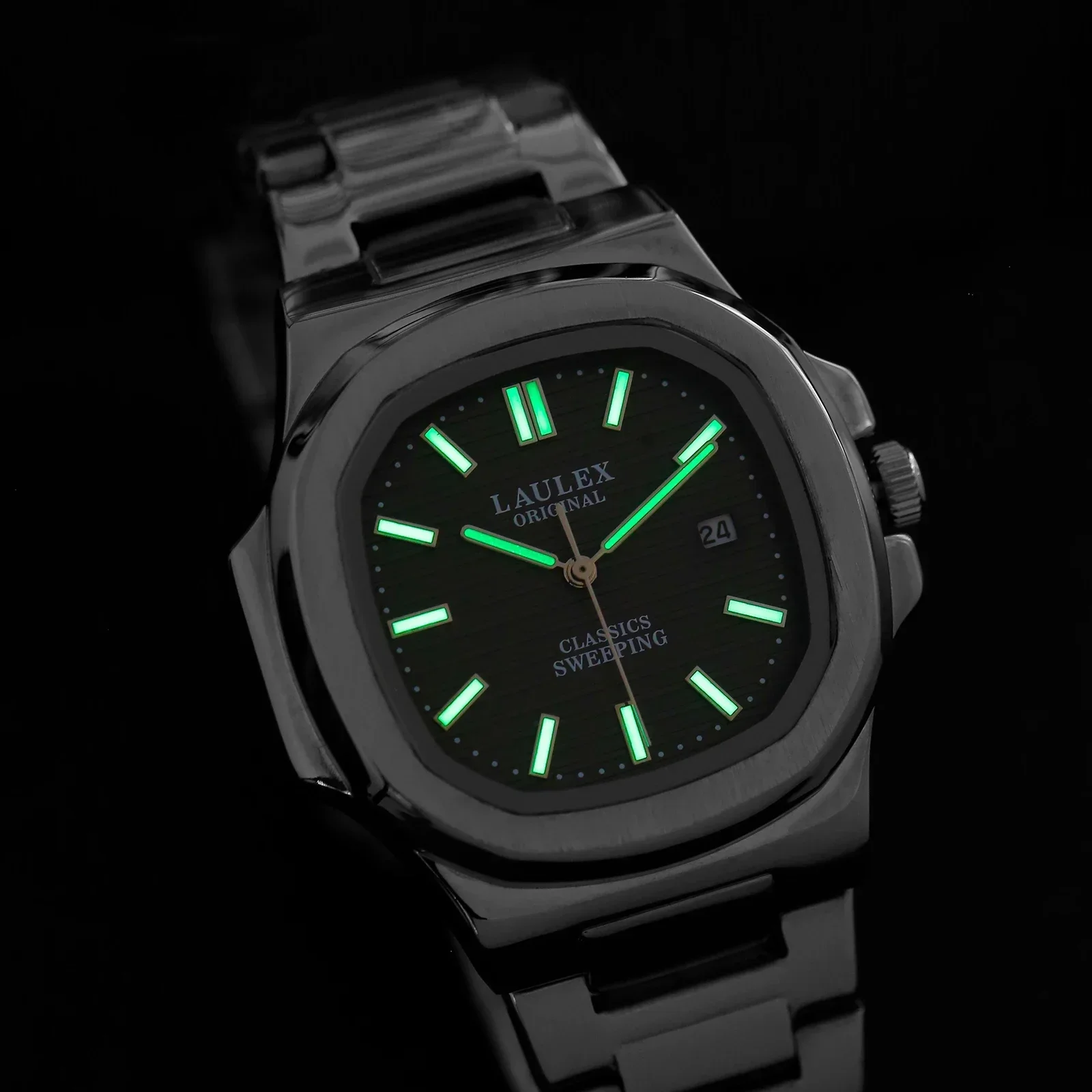 2024LAULEX Аутентичные роскошные лучшие бренды серии Модные деловые спортивные полностью автоматические кварцевые часы с календарем Кварцевые часы