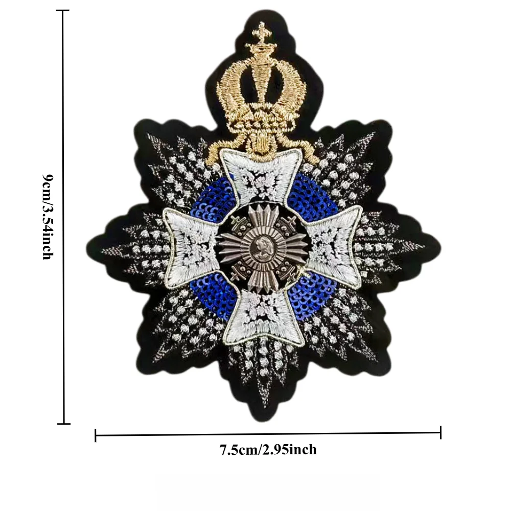 1PC Eight-pointed Star Heavy Industry Embroidery Badge Breast Star Sew-on Patch Clothes Bags Decoration Accessories Crafts