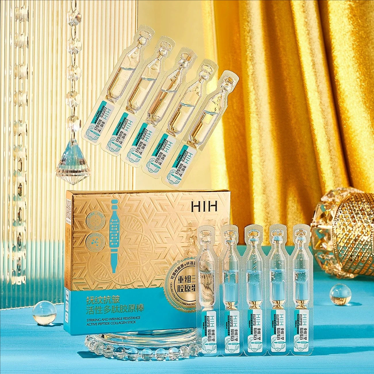 10Pcs Set Active Peptide Collagen Anti Wrinkle Firming Essence Anti-aging Light Lines Serum Liquid Beauty Salon Kit Skin Care