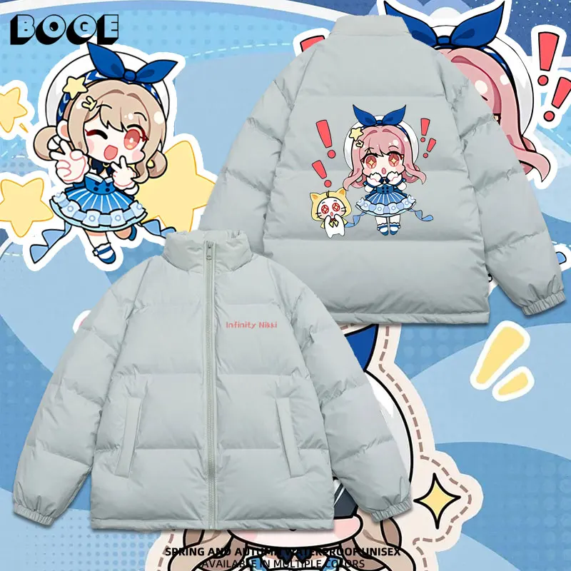 

Зимняя теплая куртка-пуховик Q-версии с мультяшным принтом для молодежи, из полиэфирного волокна, с длинными рукавами, на молнии