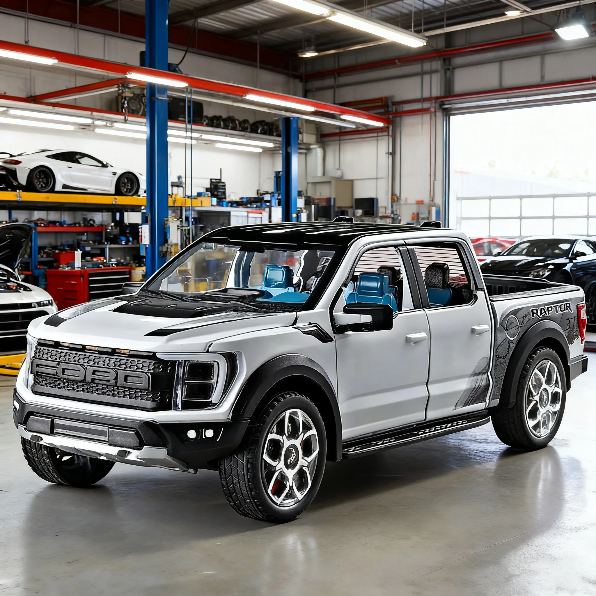 

1:20 Ford F150 Raptor Picku Truck Alloy Model Car Toy Diecasts Metal Casting Sound and Light Car Toys For Children Vehicle