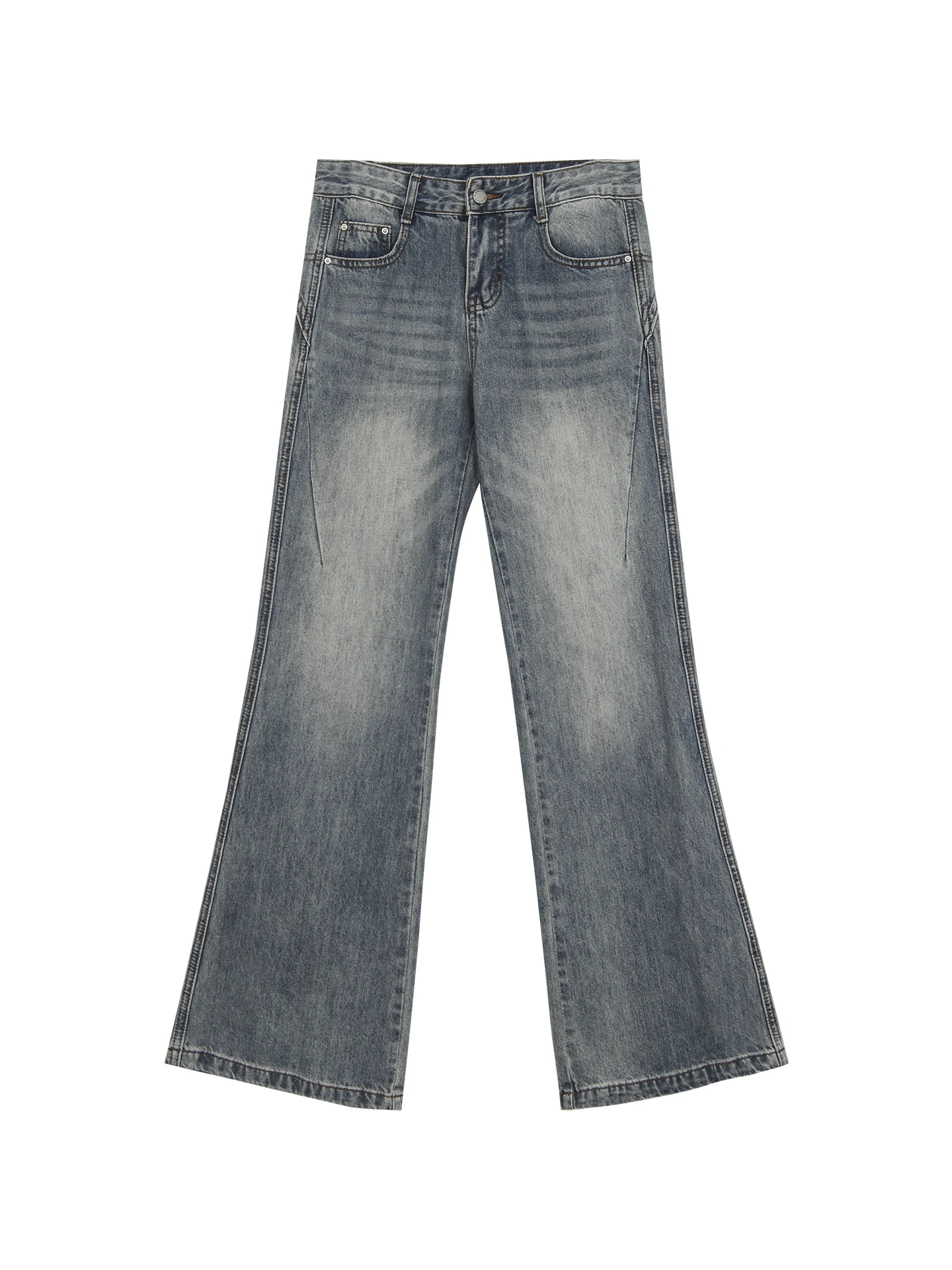 Blue Straight Leg Wide Leg Loose Women's Jeans High Waist Zipper Closure Daily Wear Winter Season Faion Trend High Rise