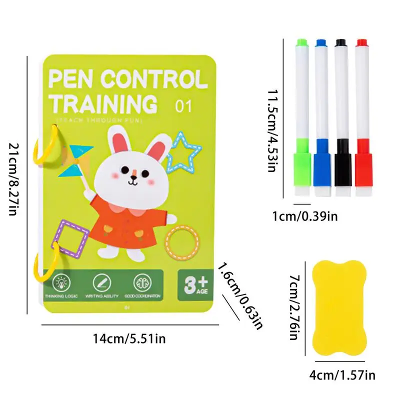 Pencil Control Book Erasable Kindergarten Workbooks Kindergarten Workbooks Learning Workbooks Pencil Control Prewriting Practice