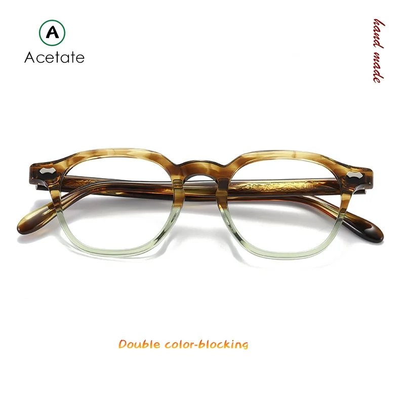 Japanese Vintage Handmade Acetate eyeglasses frame with Engraved Temple for Literary youth as  TVR Same Design 514