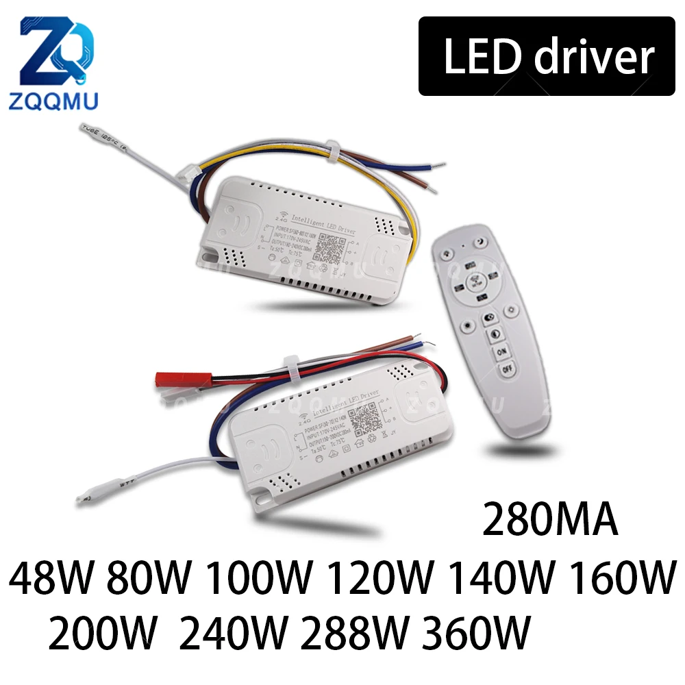 Intelligent LED Driver APP Control 2.4G Remote Control 48W 80W 100W 120W 140W 160W 200W 240W 288W 360W LED Transformer for Light